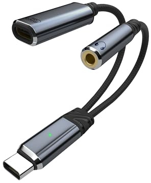 IVIVTOR Adattatore di ricarica per cuffie USB-C – 2 in 1 100 W e adattatore audio Y da 3,5 mm per telefoni di tipo C