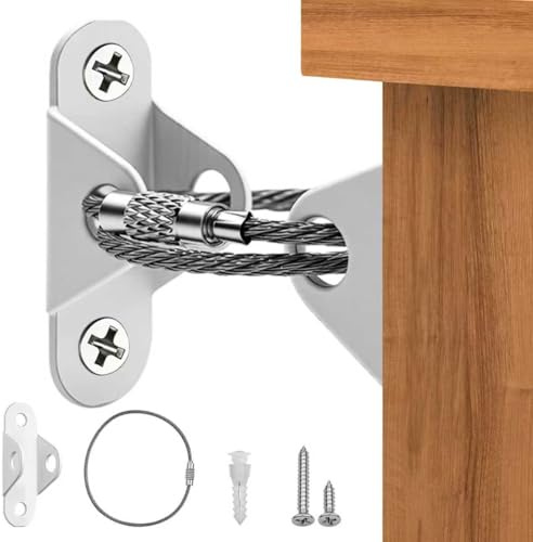 Kippsicherung Möbel 12 Stücke Kippschutz Möbel, Kippsicherung Schrank ohne Bohren, Schrank Wandbefestigung für Kinderschutz, Baby Sicherheit, Baby Proofing