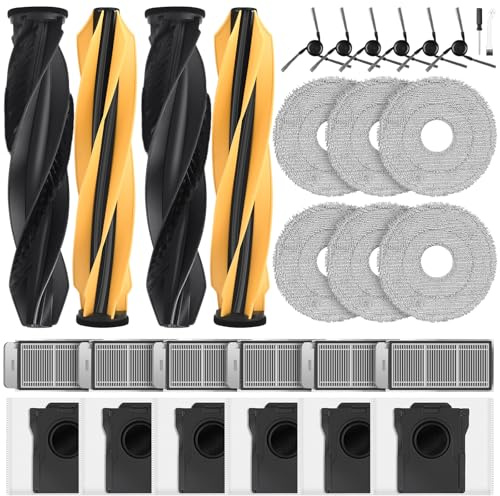 30 Stück Zubehör für Dreame X50 Ultra/L40s Pro Ultra/L50 Pro Saugroboter | für Mova V50 Ultra Complete, Matrix10 Ultra, 4 Hauptbürsten, 6 Staubbeutel, 6 Filter, 6 Wischpads, 6 Seitenbürsten