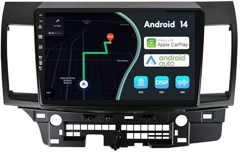 MSD 2+64G Android 16 Autoradio für Mitsubishi Lancer (2010-2016) | Wireless Carplay Android Auto | 10.1 Zoll GPS Navi Radio | Lenkradsteuerung WiFi DSP DAB Bluetooth | Rückfahrkamera | 2 Din
