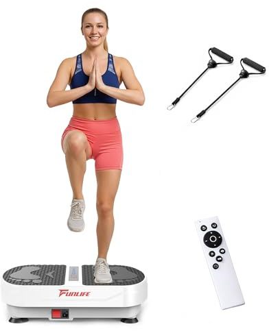FunLife Vibrationsplatte V8 – Fitnessplatte mit Bluetooth, Weiß