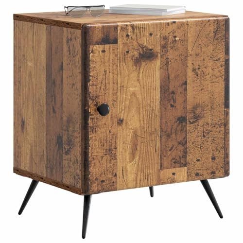 vidaXL Nachttisch 2 pcs Altholz 43 x 34,5 x 50 cm Holzwerkstoff, Vintage rechteckiger Couchtisch, kompakt mit viel Stauraum, Nachtisch als praktischer Organizer