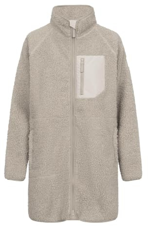 derbe Damen Fleecejacke Kuschelby Long - Beige 38 - Teddy