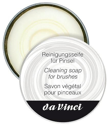 da Vinci KERNSEIFE - zur Reinigung und Pflege des Pinselkopfes, 85 g in praktischer Metallrunddose, weiß