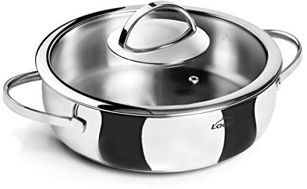 Lacor - Tartera con tapa Belly [ Nuevo diseño ], Acero Inoxidable 18/10, Ø 24 cm, 2'60 litros