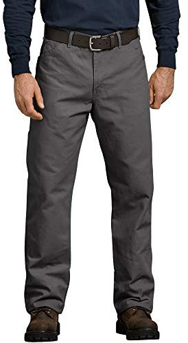 Dickies Men's Relaxed Fit Straight-Leg Duck Carpenter Jean, Slate, 30W x 30L