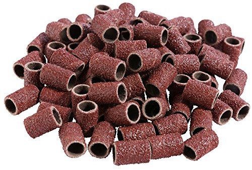 Arebos 100x Schleifkappen | Schleifbänder | Schleifhülsen für Nagelfräser | Körnung 120