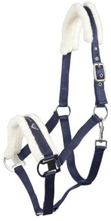 Pfiff 101515 Halfter mit Kunstfell unterlegt, Pferdehalfter Pony Full Cob