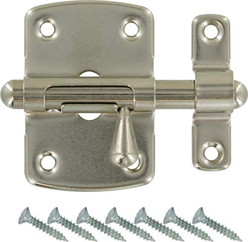 Targette pêne rond Vachette - Nickelée - Hauteur 27 mm