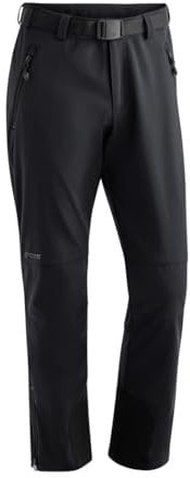 Maier Sports Tech Pants M, Warme Herren Wanderhose, Wasserabweisende Softshell-Outdoorhose für Trekking und Hiking, PFC-frei, mSTRETCH pro 2 & stormprotec-Technologie, Schwarz, 50 (W33/L32)
