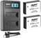 ayex LP-E12 Lot de 2 Batteries Rechargeables + Chargeur USB Double pour Canon EOS 100D, EOS M, EOS M10