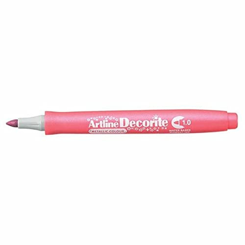 Artline 'Decorite' Metallic Pink Marker Pen 1.0mm for Card, Glass, Metal and Plastic