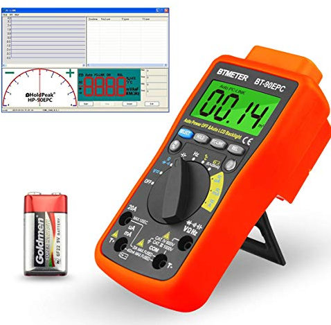 Digital Multimeter,Advanced Multimeter mit 4000 Counts,True RMS,Temperaturmessung, Hintergrundbeleuchtung,AC/DC Spannungsmesser Tester für Strom,Widerstand,Kapazität,Batteriemessung (blau)