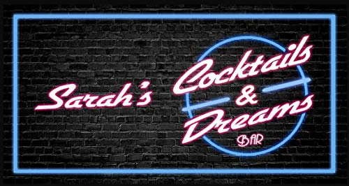 Cocktails and Dreams Bar Runner - Personalised Any Name - Home bar Pub Gift