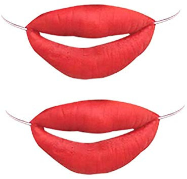 Amosfun 2st Gesichts-cosplay-requisiten Dicke Große Mund Spielzeug Ornamente Dekoration Für Tanzpartys Geist Kopf Masken Falsche Lippen Halloween Cosplay Masken Tier Kind Großer Roter Mund