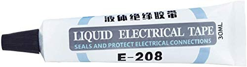 Ruban électrique d'isolation liquide, ruban électrique liquide adhésif, isolation de tube noir/blanc 1 oz étanche à séchage rapide pour carte de circuit imprimé (1PC, Noir)