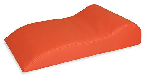 Fränkische Schlafmanufaktur Venenkissen, Beinhochlagerungskissen mit abwaschbarem Kunstlederbezug, 70x40x16cm Ausführung Kaltschaum, Größe Orange