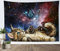 LB Wandteppich Lustige Katze Wandtuch Sternenklarer Himmel Wandbehang Schmetterling in der Galaxie Tapisserie für Wohnzimmer Schlafzimmer Wohnheim Wanddeko,150x100cm