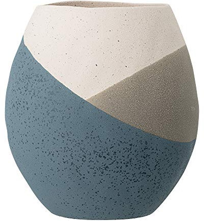 Bloomingville Deko Vase Noak, blau, Terrakotta
