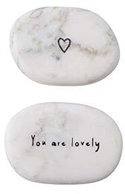 Single Marble ‘You are Lovely' Double Sided Decorative Pebble Stone Ornament Keepsake with Sentiment Wording and Design | GB03514G