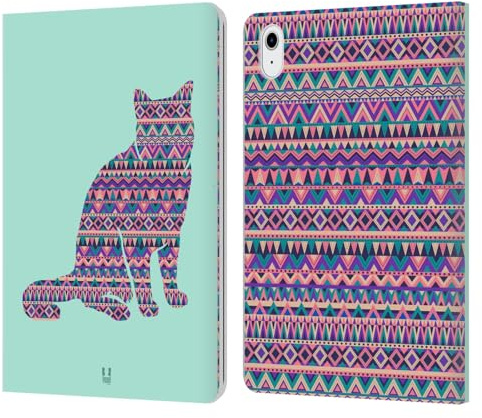 Head Case Designs Katze Gemustert Tiere Silhouettes Leder-Wallet-Hülle Kompatibel mit Apple iPad Air 11 2020/2022/2024/2025