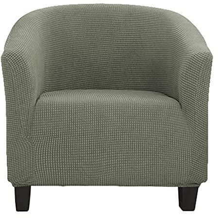 BXFUL Sesselbezug Stretch Sesselschoner, Jacquard Sesselhusse Sesselüberwurf für Clubsessel Cocktailsessel, Elastisch Sofahusse Sofabezug (Olivgrün)