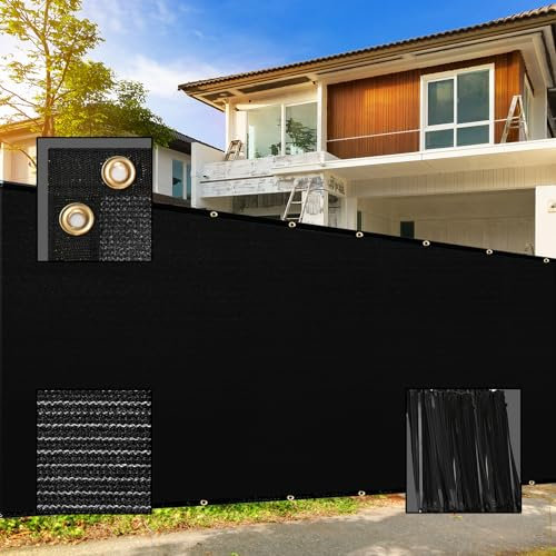 SUNNY MOOD Sichtschutz-Windschutzscheibe, 160 g/m², handelsübliches Material, UV-Schutz, 1,2 x 1,5 m, Schwarz