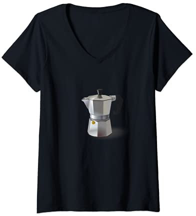 Femme Percolateur à café expresso pour les amateurs de barista T-Shirt avec Col en V