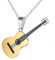 Yifnny Herren Gitarrenhalskette, Rock E-Gitarre Bass Anhänger mit Rolo Kette, Hip Hop Musik Stil Personalisiertes Geschenk für Männer, Frauen (Gold)
