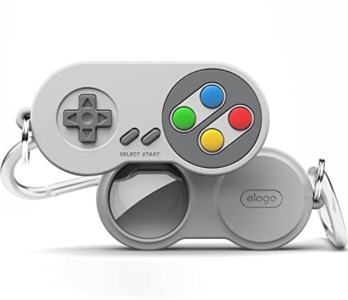 elago W5 Hülle Keychain Kompatibel mit Apple AirTags Case - Fallschutz, Karabiner-Schlüsselanhänger, klassisches Handheld-Design (Verfolgt Hunde, Schlüssel) Ortungsgerät Nicht Enthalten (Grau)