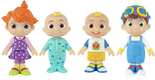 CoComelon CMW0169 Familie 4er Figuren-Set, offizielle bewegliche Figuren, Spielzeug ab 3 Jahren