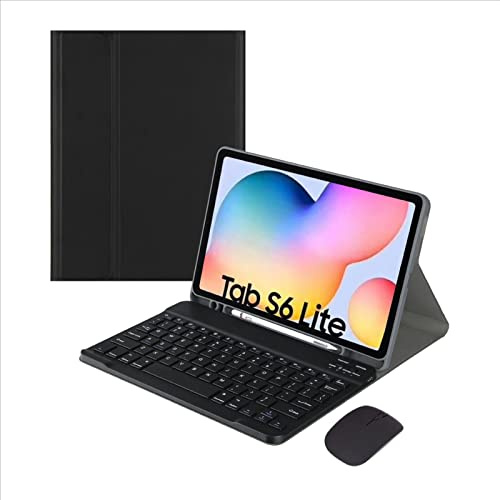 pour Samsung Galaxy Tab A7 10,4 Pouces T500/T505/T507 2020 Étui-Clavier + Clavier sans Fil Bluetooth détachable + Souris sans Fil Bluetooth Housse de Support en Cuir Porte-Stylo intégré