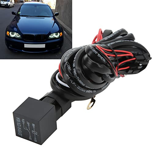 Akozon LED CCFL Angel Eyes Relay Kabelbaum Fade On Off Funktion Fahrarbeitsscheinwerfer für Nebel-HID-Scheinwerfer Ersatz für E46 3er Serie
