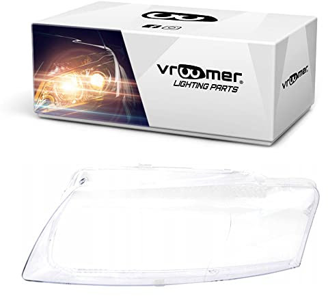 VROOMER Scheinwerferglas kompatibel mit Audi A8 S8 D3 4E Facelift 2002-2010 Lichtscheibe Scheinwerfergläser Frontscheinwerfer Streuscheibe links