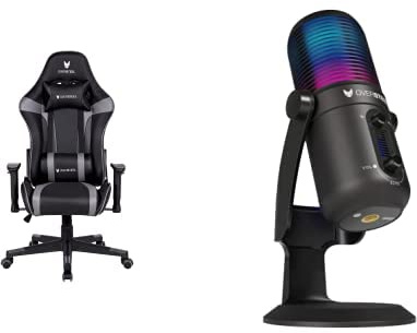 Oversteel - Silla Gaming Profesional ULTIMET y Micrófono ELINVAR Streaming RGB con Brazo y Soporte incluidos