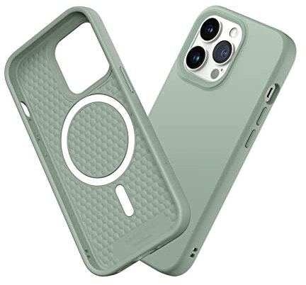 RhinoShield Case kompatibel mit [iPhone 13 Pro] | SolidSuit - MagSafe-kompatibel -Stoßdämpfende & schlanke Schutzhülle mit Premium Finish - 3.5 Meter Fallschutz - Salbeigrün