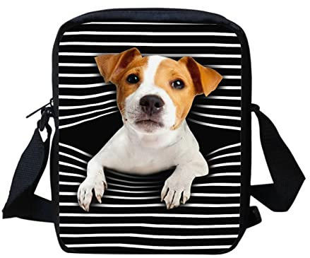 Belidome Kleine Umhängetasche für Damen und Kinder, niedliches Tiermotiv, Jack Russell Terrier Hund, Einheitsgröße