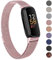 Vancle Bracelet de rechange compatible avec Fitbit Inspire 3 pour homme et femme - Bracelet de rechange réglable en maille en acier inoxydable (rose rose)