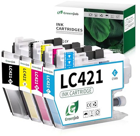Greenjob LC421 LC-421VAL Patronen Value Pack Kompatibel für Druckerpatronen Brother LC421 LC421XL LC-421XL LC-421XLVAL LC421XLVAL Multipack für Brother DCP-J1050DW DCP-J1140DW MFC-J1010DW (4er-Pack)