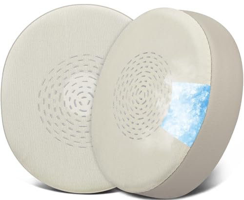 SOULWIT Gel de Refroidissement Mousse Coussin Coussinets pour Jabra Evolve2 75 PC (Ne Convient Pas à l’Evolve 75), Coussinets d’Oreille en Tissu de Soie Glacée, Mousse d’Isolation phonique