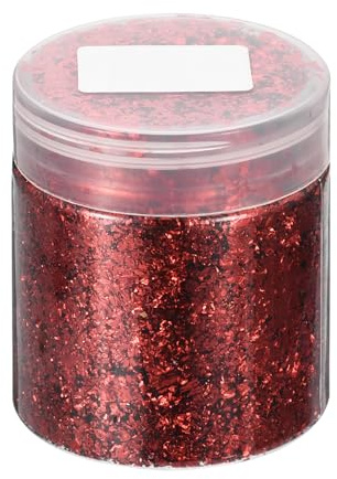 QUARKZMAN Blattgold Flocken für Harz, 3g Glitzer Basteln Metallfolienflocken, Vergoldungsflocken für Basteln DIY Nägel Schmuck Selber Machen Malen Kerzen Schmuckherstellung, Rot