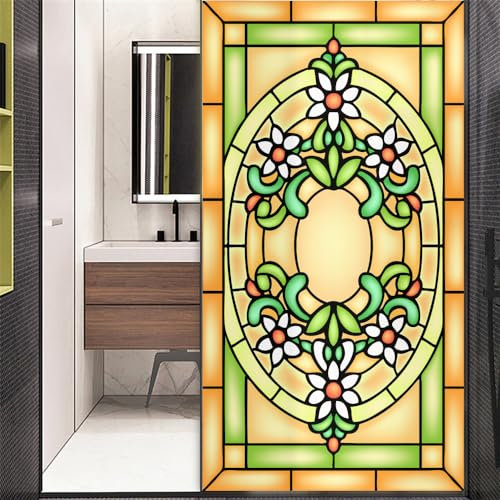 No Glue Window Film Privacy Figure Decorative Frosted Glass Door Window Covering Window Decals Window Sticker 50x100cm(19.7 x39.4)
