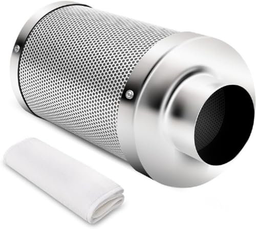 JUNG Aktivkohlefilter Grow 150mm / 6 Zoll 480 m³/h, Abluft Growzelt Filter für Rohrventilatoren Länge 550mm, Luftkohlefilter Anbau Zimmerpflanzen, Hydrokultur, Kohlenstofffilter, Grow Zelt