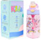 CODiLLO Trinkflasche für Kinder, 480 ml, BPA-frei, Trinkflasche mit Strohhalm, auslaufsichere Trinkflasche, Titran, Kunststoffflasche, Geschenk für Kinder (Rosa)