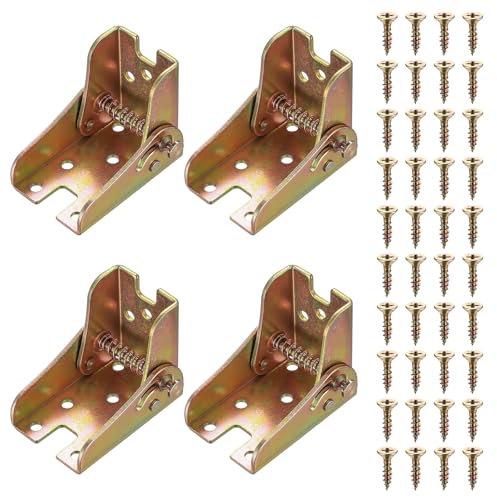 4 Pcs Bisagras Plegables, Bisagra Autoblocante 90 Grados, Bisagra Plegable Patas de Mesa Plegables, Bisagras Mesa Plegable Autobloqueo para Patas Plegable Banco de Trabajo Cocina Oficina Mesa Pared
