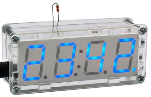 MakerMind Bausatz: Elektronische Uhr mit 4 Bit Display Blau ST15F204EA DS1302 DIY Löten
