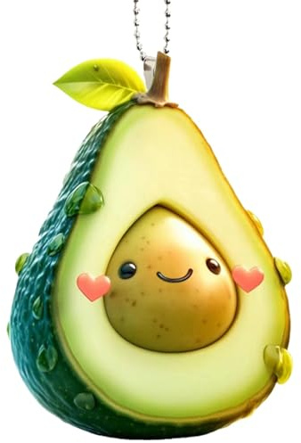 Generisch Avocado-Taschenanhänger – 2D-Acryl-Avocado-Taschenanhänger | Niedlicher Taschenanhänger | Leichter Avocado-Anhänger | Cartoon lächelnder Avocado-Anhänger für Autos, Rucksäcke, Mobiltelefone