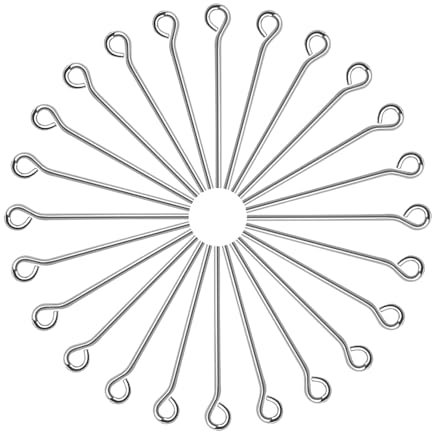 TOAOB 200 Stück Silber Edelstahl Kettelstifte Nietstifte mit Öse 20mm für Ohrring Schmuckherstellung