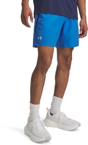 Ua Mens Ua Launch 7'' Shorts Blue Atlantis/Washed Navy/Reflective 3XL