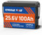 Batterie lithium 24V 100Ah LiFePO4, LiFePO4 Batterie Décharge Profonde 9000+ Cycles avec BMS,Puissance MAX 2560W, Parfaite pour Camping-car, Moteur de pêche à la traîne, Stockage d'énergie hors réseau